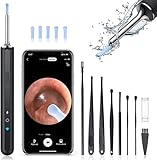 Ear Wax Removal, Ear Cleaner with Camera, Earwax Removal kit with 7 Ear Pick, Ear Cleaner with Camera and Light, Ear Cleaning Kit, 1080P Ear Camera for iOS & Android (Black)