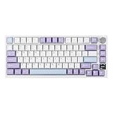 EPOMAKER Ajazz AK820 Pro 75% Mechanical Keyboard, Gasket-Mounted Gaming Keyboard with TFT Smart Display&Knob, Bluetooth 5.1/2.4G Wireless/Type-C Wired Custom Keyboard (Purple, Gift Switch)