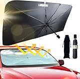 JASVIC Car Windshield Sun Shade Umbrella - Foldable Car Umbrella Sunshade Cover UV Block Car Front Window (Heat Insulation Protection) for Auto Windshield Covers Most Cars (Large)