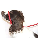 Dog & Field Figure 8 Anti Pull Leash/Halter/Head Collar (RED) - One Size Fits All - Super Soft Braided Nylon - Fitting Instructions Included- Comfortable, Kind, Supple, Secure No More Pulling! (RED