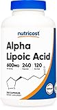 Nutricost Alpha Lipoic Acid 600mg Per Serving, 240 Capsules - Gluten Free, Vegetarian Capsules, Soy Free & Non-GMO