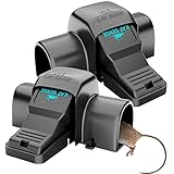 Kat Sense Covered Rat & Chipmunk Traps, Prevents Accidental Triggering with Tunneled Design, Quick Humane Kill, Indoor'N Outdoor Mouse Snap Traps