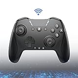 UNIHOW Bluetooth Controller for Switch/Mac/PC/Phone/iOS/Android/Fire TV, Remote Game Controller with Custom Programmable Button/Wake Up/Turbo/Screenshot/Gyro Axis (Black Controller)