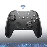 UNIHOW Bluetooth Controller for Switch/Mac/PC/Phone/iOS/Android/Fire TV, Remote Game Controller with Custom Programmable Button/Wake Up/Turbo/Screenshot/Gyro Axis (Black Controller)