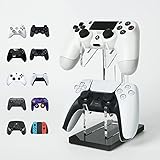 OAPRIRE Universal Dual Controller Holder for PS4 PS5 Xbox ONE Switch, Controller Stand Gaming Accessories, Build Your Game Fortresses (Crystal Black)