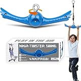 YAMIPROBI Ninja-Twister Swing Spins Set: Slackline Attachments - 360° Handle Twist-Spin Flips Toy Activate Ninja Powers - Ninja Warrior Accessories - Kids Ninja Hang Toys for Playground Backyard