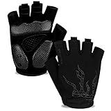 MOREOK Cycling Gloves Bike Gloves for Men/Women-[Breathable Anti-Slip 5MM Gel Pad] Biking Gloves Half Finger Road Bike MTB Bicycle Gloves-050-BLACK-L