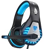 WESEARY GH1 Gaming Headset for PS5, Xbox One, PC, Laptop, Mac, Nintendo Switch, Stereo Surround Sound PS4 Headsets, Noise Cancelling Over Ear Headphones with Mic, Comfort Earmuff, LED RGB Light