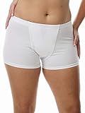 Vulvar Varicosity and Prolapse Support Boy-Leg Brief with Groin Compression Bands and Hot/Cold Therapy Gel Pad - White - Small