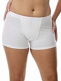 Vulvar Varicosity and Prolapse Support Boy-Leg Brief with Groin Compression Bands and Hot/Cold Therapy Gel Pad - White - Small