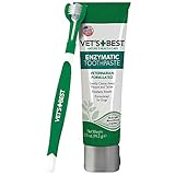 Vet’s Best Dog Toothbrush and Enzymatic Toothpaste Set - Teeth Cleaning and Fresh Breath Kit with Dental Care Guide - Vet Formulated