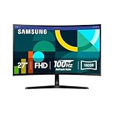 SAMSUNG 27' Essential S3 (S36GD) Series FHD 1800R Curved Computer Monitor, 100Hz, Game Mode, Advanced Eye Comfort, HDMI and D-sub Ports, LS27D366GANXZA, 2024