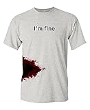 I'm Fine Graphic Sarcastic Movie Halloween Zombie Funny T Shirt L Ash