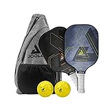 JOOLA Essentials Pickleball Paddle Set with Reinforced Fiberglass Surface and Honeycomb Polypropylene Core - Includes 2 Pickleball Rackets, 2 Pickleball Balls, and Sling Bag