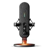 SteelSeries Alias USB Mic for PC — 3x Bigger Capsule for Gaming, Streaming and Podcasting — Sonar for Streamers Audio Software — AI Noise Cancelling — LED Mute & Level Monitoring — Shock Mount