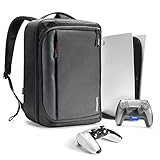 tomtoc Travel Backpack for PS5 Console, Accessories, Protective Carrying Case Storage Bag Compatible with Sony PlayStation 5 Console, Headset, 2 Game Discs, PS5 Controller, Charging Station