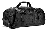 WolfWarriorX Gym Bag Duffle Bags Backpack Travel Weekender Bag for Men Women Workout Bag for Military,Sports,Overnight,Basketball,Tactical,Football Waterproof & Tear Resistant Black