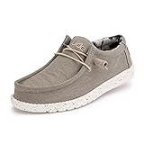 Hey Dude Men's Wally Stretch Beige Size 10 | Men’s Shoes | Men's Lace Up Loafers | Comfortable & Light-Weight