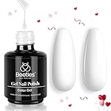 Beetles Gel Nail Polish, 1 Pcs 15ml White Color Soak Off Gel Polish Nail Art Manicure Salon DIY Gel Nail Design Decoration at Home Nail Lamp Needed Nails Manicure Kit Valentine's Day Gifts