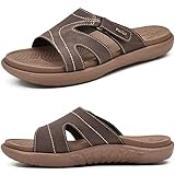 KuaiLu Womens Fashion Orthotic Slides Ladies Lightweight Athletic Yoga Mat Sandals Slip On Thick Cushion Slippers Sandals With Comfortable Plantar Fasciitis Arch Support (9, Brown, numeric_9)