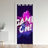 Modern Gamer Door Curtain,Video Games Controller Blackout Curtain for Bedroom Doorway Living Room,Teens Gaming Fashion Gamepad Privacy Door Drape 1 Panel,34' W X 80' L
