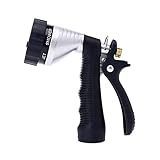 GREEN MOUNT Water Hose Nozzle Spray Nozzle, Metal Garden Hose Nozzle with Adjustable Spray Patterns, Perfect for Watering Plants, Washing Cars and Showering Pets