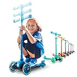 Kicksy - Kids Scooter - Toddler Scooter for Kids 2-5 Adjustable Height - 3 Wheel Scooter for Kids Ages 3-5 Boys & Girls - Kids Three Wheel Scooter with Light Up LED Wheels