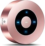 XLEADER [Smart Touch] Bluetooth Speaker SoundAngel A8 (3rd Gen) Premium Rose Gold Mini Speaker with Portable Waterproof Case Mic TF Card Aux, for iPhone iPad Shower Electronic Christmas Xmas Gifts