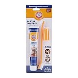 Arm & Hammer for Pets Tartar Control Kit for Dogs | Contains Toothpaste, Toothbrush & Fingerbrush | Reduces Plaque & Tartar Buildup | Safe for Puppies, 3-Piece , Beef Flavor