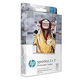 HP Sprocket 2x3' Premium Zink Sticky Back Photo Paper (50 Sheets) Compatible with HP Sprocket Photo Printers