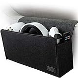 VRGE - Couch Bedside Gaming Organizer Caddy Storage Hanging Felt Mount for Game Controllers/Headphones/Meta Oculus Quest 2 VR w/Side Remote Control Holder