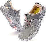 WHITIN Women's Minimalist Barefoot Shoes Zero Drop Trail Running 5 Five Fingers Sneakers Size 9 9.5 Female Wide Toe Box Hiking Lightweight Tennis Pink 40
