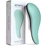 Crave Naturals Glide Thru Detangling Brush for Adults & Kids Hair - Detangler Brush for Natural, Curly, Straight, Wet or Dry Hair - Hairbrush for Men & Women, Little Girl Hair Accessories, Turquoise