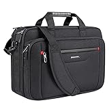 VANKEAN Laptop Briefcase Premium Laptop Case Fits Up to 17.3 Inch Business Shoulder Bag Laptop Expandable Water-Repellent Messenger Bag for Men/Women Computer Bag for Travel/Business/Black