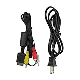XIAMI AC Power Cord + AV Cable Assembly for Sony Playstation 2 PS2
