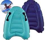 Inflatable Surf Body Board with Handles, Lightweight Swimming Floating Surfboard Aid Mat Learn to Swim, Beach Safety Theme Surfing Swimming Summer Water Fun Toy for Both Kids and Adult