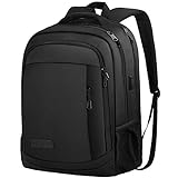 Monsdle Travel Laptop Backpack Anti Theft Backpacks with USB Charging Port, Travel Backpacks Business Work Bag 15.6 Inch College Computer Bag for Men Women, Black