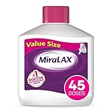 MiraLAX Gentle Constipation Relief Laxative Powder, Stool Softener with PEG 3350, Works Naturally with Water in Your Body, No Harsh Side Effects, Osmotic Laxative, #1 Physician Recommended, 45 Dose