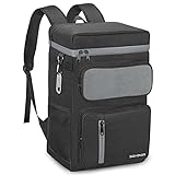 Insulated Cooler Backpack Leakproof Backpack Cooler 45 Can Large Soft Cooler Bag to Picnic Travel for Men Women (Gray-Black)