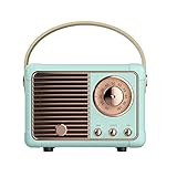 Dosmix Retro Bluetooth Speaker, Vintage Decor, Small Wireless Bluetooth Speaker, Cute Old Fashion Style for Kitchen Desk Bedroom Office Party Outdoor Kawaii for Android/iOS Devices (Blue)