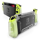 Mumba Dockable Case Compatible for Nintendo Switch, [Blade Series] TPU Grip Protective Cover Case with Ergonomic Design and Comfort Grip (Clear)