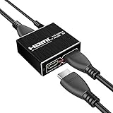 HDMI Splitter 1 in 2 Out, HDMI Splitter 1 to 2 Amplifier for Full HD HDMI 2.0 1080P/ 3D/ 4K for Xbox PS4 PS3 Fire Stick Roku Blu-Ray Player Apple TV HDTV