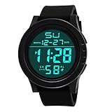 Sport Watch, 50M Waterproof Watch, Sport Wrist Watch for Men Women Kids, Digital Watch with Alarm Date and Time (Black -1)