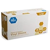 Med PRIDE Medical Vinyl Examination Gloves (Large, 100-Count) Latex Free Rubber | Disposable, Ultra-Strong, Clear | Fluid, Blood, Exam, Healthcare, Food Handling Use | No Powder