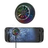 DEVASO Steam Deck Fan, Semiconductor Cooler for Steam Deck with 7-Blade Fan and RGB Colourful Light, 3 Seconds Fast Cooling Magnetic Fan Cooler for Steam Deck, Switch, Tablet, Cellphones