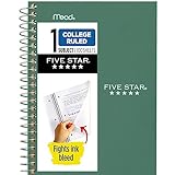 Five Star Personal Size Spiral Notebook, 1-Subject, College Ruled Paper, Fights Ink Bleed, Water Resistant Cover, 4-3/8' x 7', 100 Sheets, Seaglass Green (450022CH1)