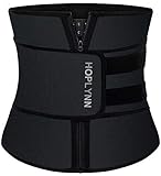 HOPLYNN Neoprene Sweat Waist Trainer Corset Trimmer Shaper Belt for Women, Workout Plus Size Waist Cincher Stomach Wraps Bands Black Medium