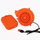 Kiddale Originals Fan Mini Fan Blower for Dinosaur Costume Doll Mascot Head or Other Inflatable Game Clothing Suits,Orange(Upgraded Version)