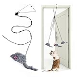 Kalimdor Interactive Cat Feather Toys,Retractable Cat Teaser Toy ，Hanging Interactive cat Toys for Indoor Cats Kitten Play Chase Exercise, Kitten Fun Mental Physical Exercise Kitten Toys (1 Pack)