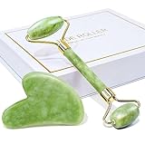 BAIMEI Jade Roller & Gua Sha Set Face Roller and Gua Sha Facial Tools for Skin Care Routine and Puffiness - Green